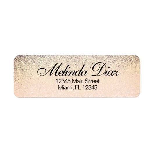Monogram Quince Goud Nep Glitter Etiket (Voorkant)