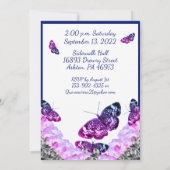 Monogram Quinceañera 15 en vlucht RSVP & Kaart (Achterkant)