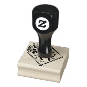 Monogram Quinceanera Mis XV geometrische bloem Rubberstempel (Stempel)