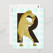 Monogram R Agile Pony Gepersonaliseerd Briefkaart (Voorkant / Achterkant)