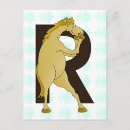 Monogram R Agile Pony Gepersonaliseerd Briefkaart