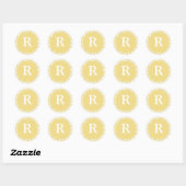 Monogram R Antiek gouden bruiloft Ronde Sticker (Vel)