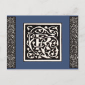 Monogram R Art Nouveau Briefkaart (Voorkant)