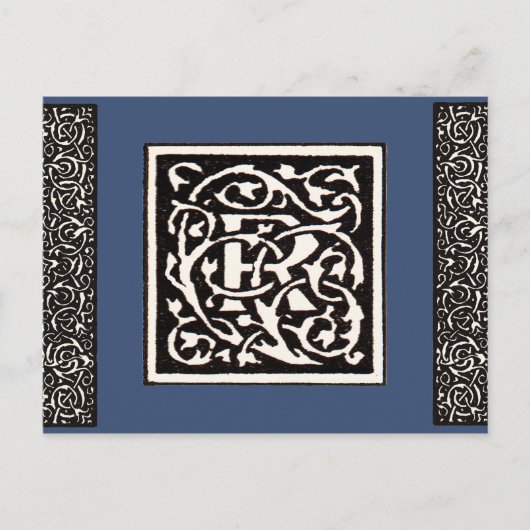  Monogram R Art Nouveau Briefkaart (Voorkant)