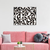 Monogram R Art Nouveau Canvas Afdruk (Insitu (Woonkamer))