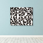 Monogram R Art Nouveau Canvas Afdruk (Insitu (Houten vloer))