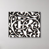 Monogram R Art Nouveau Canvas Afdruk (Voorkant)