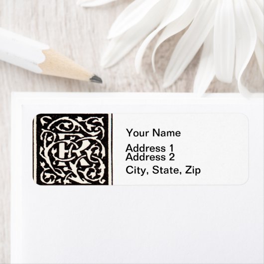  Monogram R Art Nouveau Etiket (Insitu)