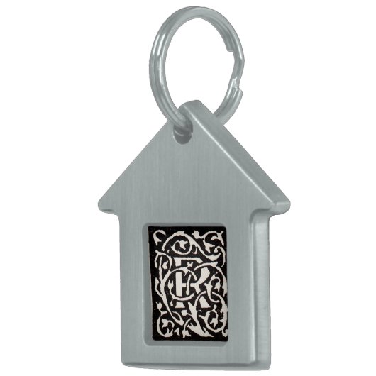  Monogram R Art Nouveau Huisdieren Naamplaatje (Voorkant Rechts)