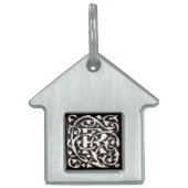  Monogram R Art Nouveau Huisdieren Naamplaatje (Voorkant)