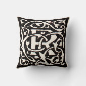  Monogram R Art Nouveau Kussen (Achterkant)