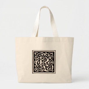 Monogram R Art Nouveau Letter Grote Tote Bag
