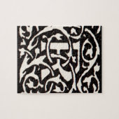 Monogram R Art Nouveau Letter Legpuzzel (Horizontaal)