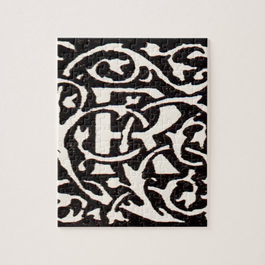 Monogram R Art Nouveau Letter Legpuzzel (Verticaal)