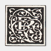  Monogram R Art Nouveau Letter Magneet (Voorkant)