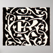  Monogram R Art Nouveau Letter Poster (Voorkant)