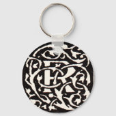 Monogram R Art Nouveau Letter Sleutelhanger (Voorkant)