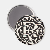  Monogram R Art Nouveau Magneet (Voorkant / Achterkant)