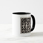 Monogram R Art Nouveau Mok (Voorkant rechts)