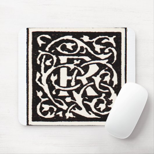 Monogram R Art Nouveau Muismat (Met muis)