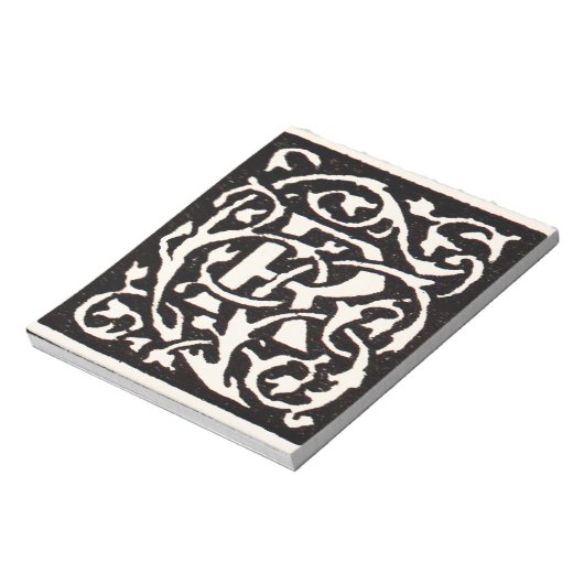 Monogram R Art Nouveau Notitieblok (Linkerzijde)