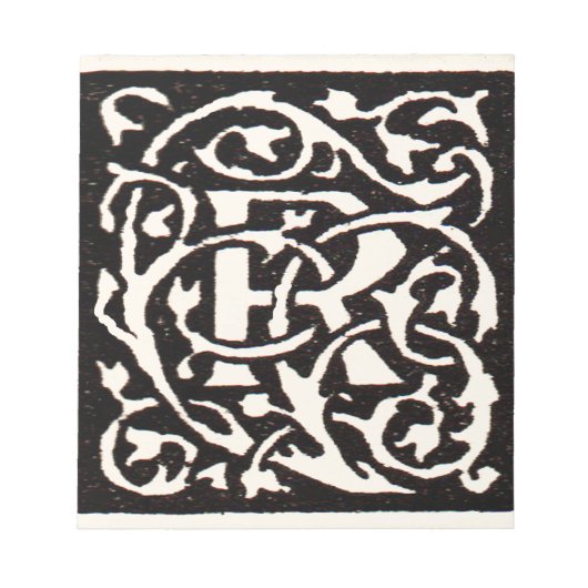 Monogram R Art Nouveau Notitieblok (Voorkant)