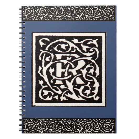 Monogram R Art Nouveau Notitieboek (Voorkant)