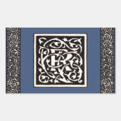 Monogram R Art Nouveau Rechthoekige Sticker (Voorkant)