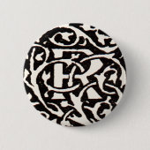 Monogram R Art Nouveau Ronde Button 5,7 Cm (Voorkant)