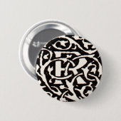  Monogram R Art Nouveau Ronde Button 5,7 Cm (Voorkant /achterkant)