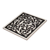 Monogram R Art Nouveau Tegeltje (Zijkant)