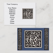 Monogram R Art Nouveau Visitekaartje (Voorkant / Achterkant)