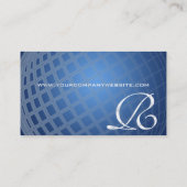Monogram R Elegant Blue International Wereldbol Visitekaartje (Achterkant)