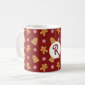 Monogram R' Gingerbrood Cookie kerstMok Koffiemok (Voorkant links)