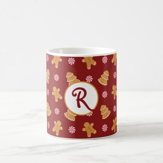 Monogram R' Gingerbrood Cookie kerstMok Koffiemok (Center)