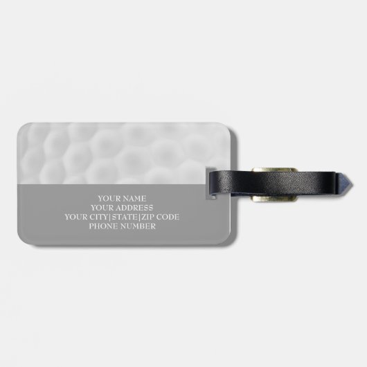 Monogram R Golf Ball Bagagelabel (Achterkant horizontaal)