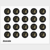 Monogram R gouden schrift Ronde Sticker (Vel)
