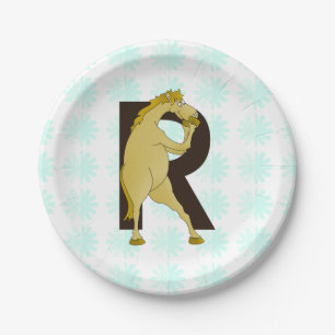 Monogram R Grappige Pony Gepersonaliseerd Papieren Bordje