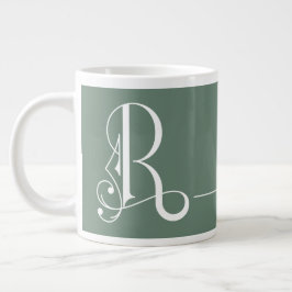 Monogram R in prachtige Scroll Typografie Grote Koffiekop
