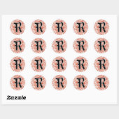 Monogram "R" in rood - sticker (Vel)