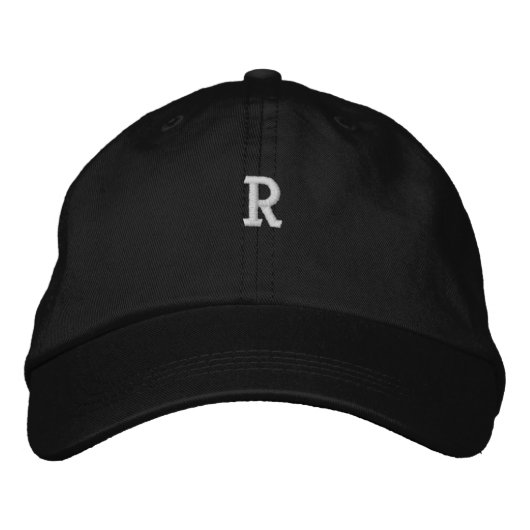Monogram "R" Initiaal Logo geborduurde Petten (Voorkant)