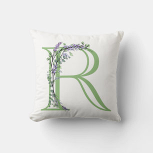 Monogram R Lavender Eucalyptus Kussen