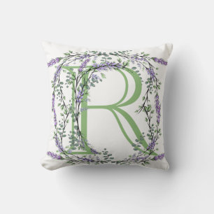 Monogram R Lavender Eucalyptus Kussen