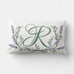 Monogram R Lavender Eucalyptus Kussen