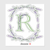 Monogram R Lavender Eucalyptus Sticker (Vel)