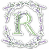 Monogram R Lavender Eucalyptus Sticker (Voorkant)
