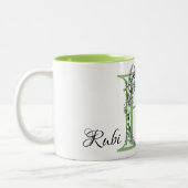 Monogram R Lavender Eucalyptus Tweekleurige Koffiemok (Links)