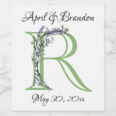 Monogram R Lavender Eucalyptus Wijn Etiket (Enkel label)