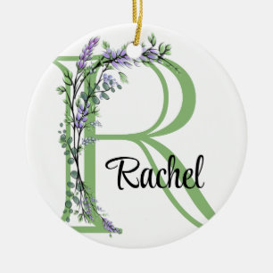 Monogram R Lavender Eucalyptuskwekerij Keramisch Ornament