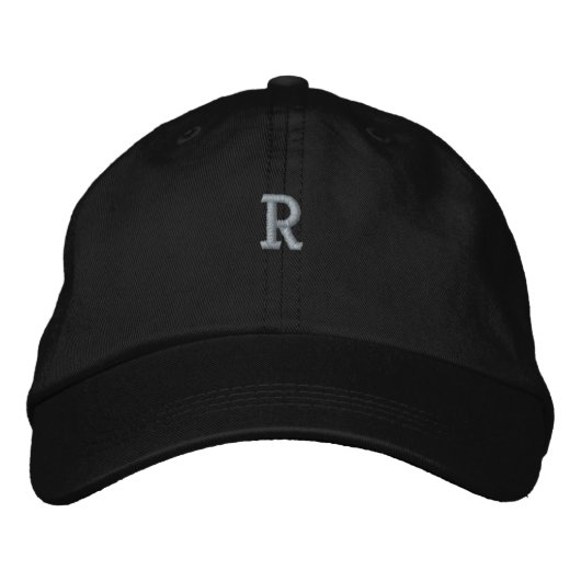 Monogram R Letter Logo Geborduurde Hoed Pet (Voorkant)